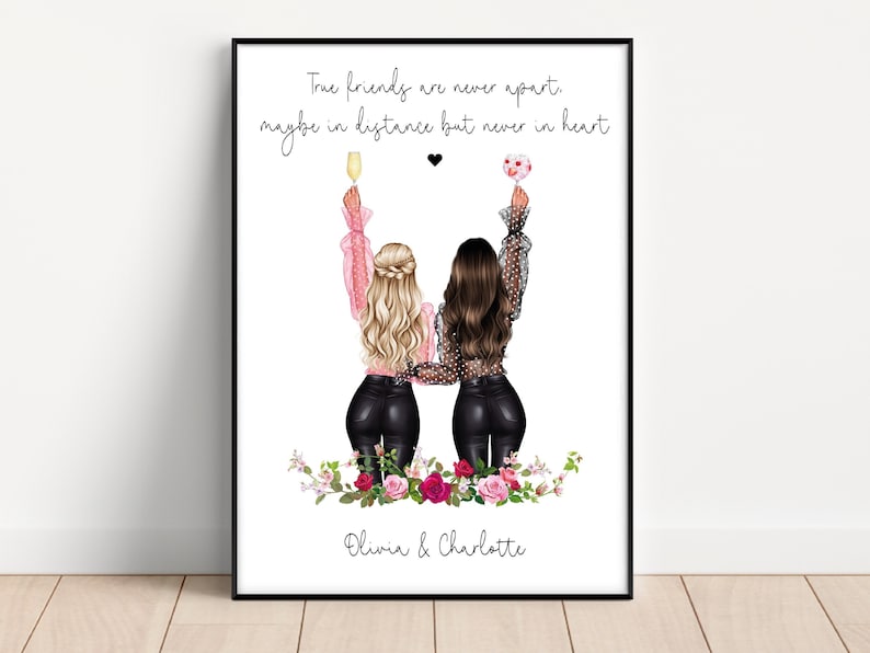 Personalised gift for your best friend choose your quote, Print for best friends, Xmas Gift for friends, best friend print, Christmas gift image 1