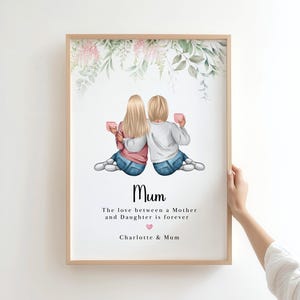 Mother and Daughter Print, Mum and Daughter Print, Mothers Day Gift, Mum Birthday Gift, Mum Print, Personalised Mum Gift, Mum christmas gift