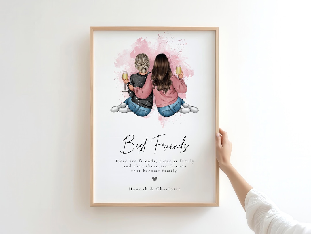 Personalised Best Friends Print, Custom Best Friend Gift, Friendship ...