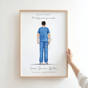 Male Nurse Gift, Personalised print for Male Nurse, Student Nurse Gift, Nurse Gift, Doctor Print, Thank you gift, Work gift, Gifts for NHS