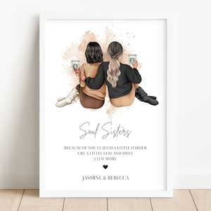 Personalised gift for your best friend choose your quote, Print for best friends, Xmas Gift for friends, best friend print, Christmas gift image 2