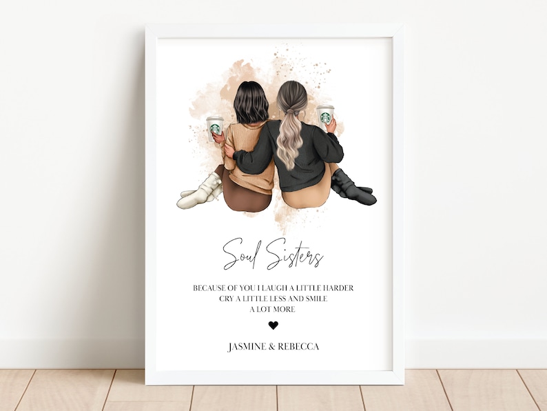 Personalised gift for your best friend choose your quote, Print for best friends, Xmas Gift for friends, best friend print, Christmas gift image 2