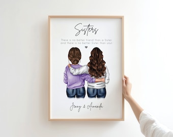 Sister Gift, Sister Birthday Gift, Personalised Gift for Sister, Sister Print, Christmas Gift for Sister, sibling print, gift for her