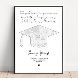 Graduation print, Graduation gift, Personalised Graduation print, Custom graduation gift, Graduation gift friend, Uni gift, gift for her