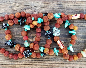 Madrone Berry Bracelet, Forest Jewelry, Stretchy bracelet