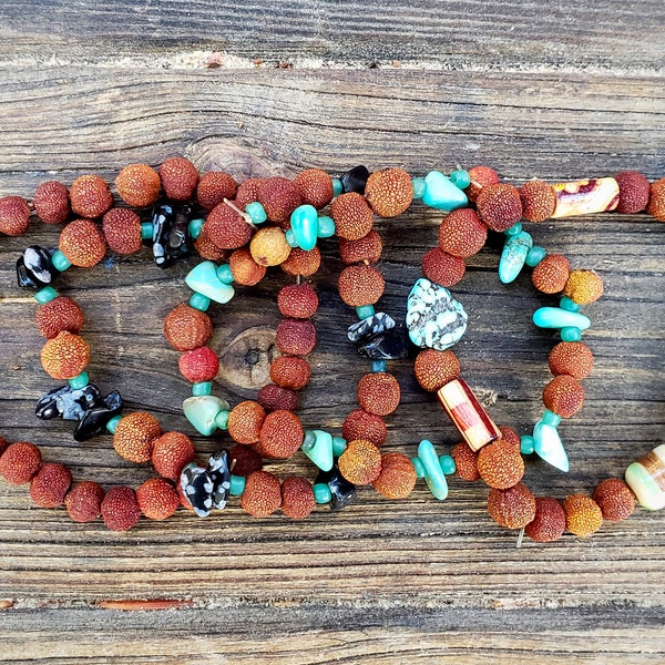 Madrone Berry Bracelet, Forest Jewelry, Stretchy bracelet