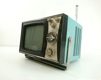 Mini téléviseur vintage SILELIS 401 Space Age Design TV Lituanie des années 1970