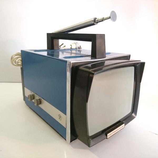 Vintage Space Age Design Mini TV Retro CRT Television Soviet Union 1970s