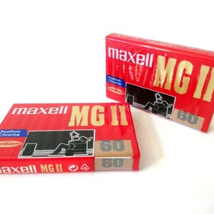 2x Vintage Maxell MG II 60 Position Chrome Cassette Tape Sealed Made in UK