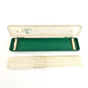 Regla de cálculo vintage AW Faber Castell 111/54, fabricada en Alemania, década de 1960
