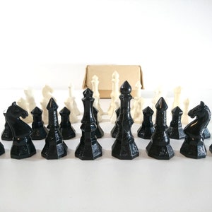 Vintage Russian Chess Pieces Plastic 1970s - 3.1&quot; King