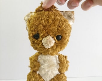 Vintage Hangable Stuffed Teddy Bear, Small Size, Hungary Europe 1960s