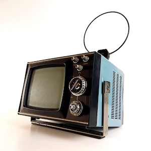 Vintage Retro Mini TV CRT Television Space Age Design 1970s - Not working!