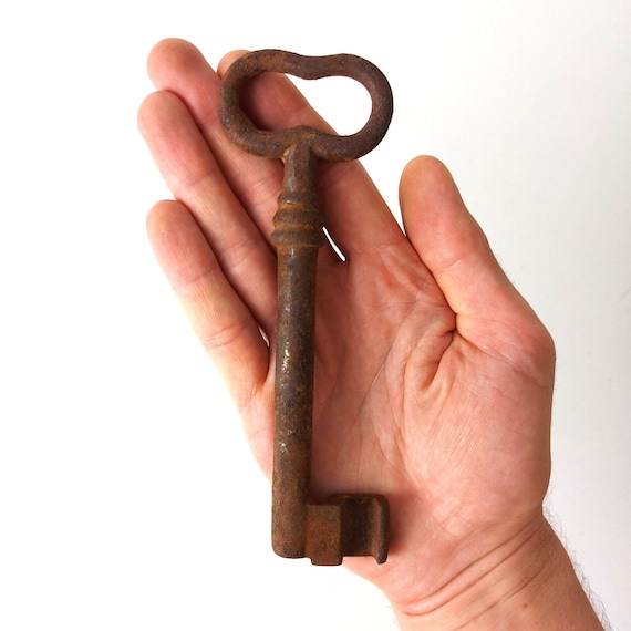 Bskifnn Grande Chiave Di Scheletro Vintage In Ferro Antico Chiave Per Decorazione Pirata, Festa Di Halloween Decorazione Della Casa 20,3 Cm, Nero - Foto 10