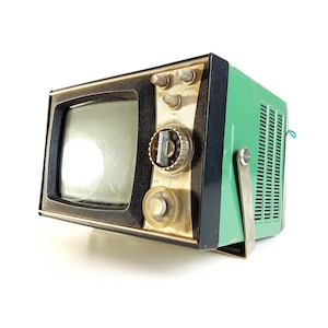 Vintage Mini Television CRT TV USSR 1970s Space Age Design - Not working!