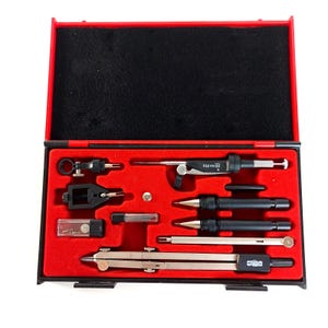 Vintage Professional Technical Drafting Compass Set Koh-I-Noor KIN Czechoslovak