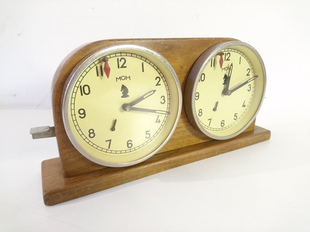 Vintage MOM Chess Clock Art Deco Style Hungary 1950s Etsy