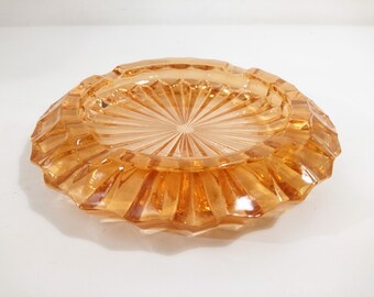 1970s Vintage Art Glass Ashtray - Rose Gold - Hungary, Europe
