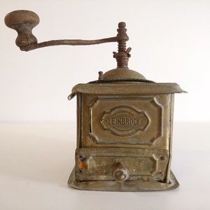 Vintage LEINBROCK Coffee Grinder, Copper, cca 1920s