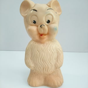 RARE Vintage Rubber Toy Bear PLASTOLUS 1960s Hungary