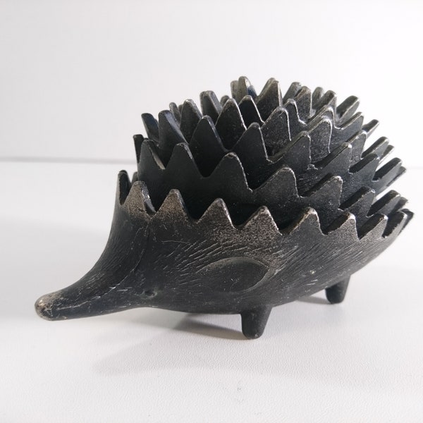 Vintage Hedgehogs Ashtray Set, Walter Bosse Design REPLICA, Mid Century Modern Metalwork