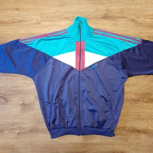Vintage Oldschool Adidas track jacket Full Zip Sweater XXL Original 80s - 90s