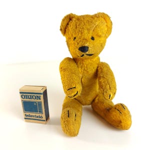Small Vintage Teddy Bear, Jointed, 8&quot;, 1950s Hungary