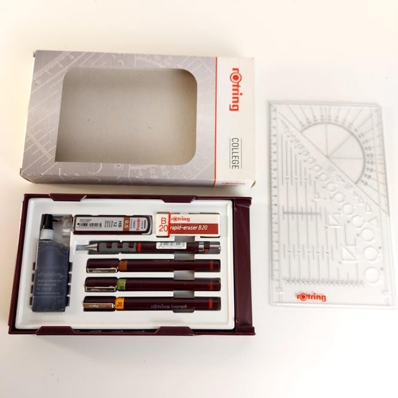 Rotring 製図ペン3本 旧Tikky カレッジセット ロットリング rotring