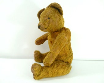 Vintage gouden mohair teddybeer, jointed, jaren 1930 Hongarije, Europa