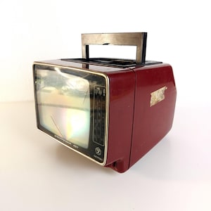 Vintage CRT Tv Space Age Design Mini Television USSR 1970s - Small Portable-Not working!