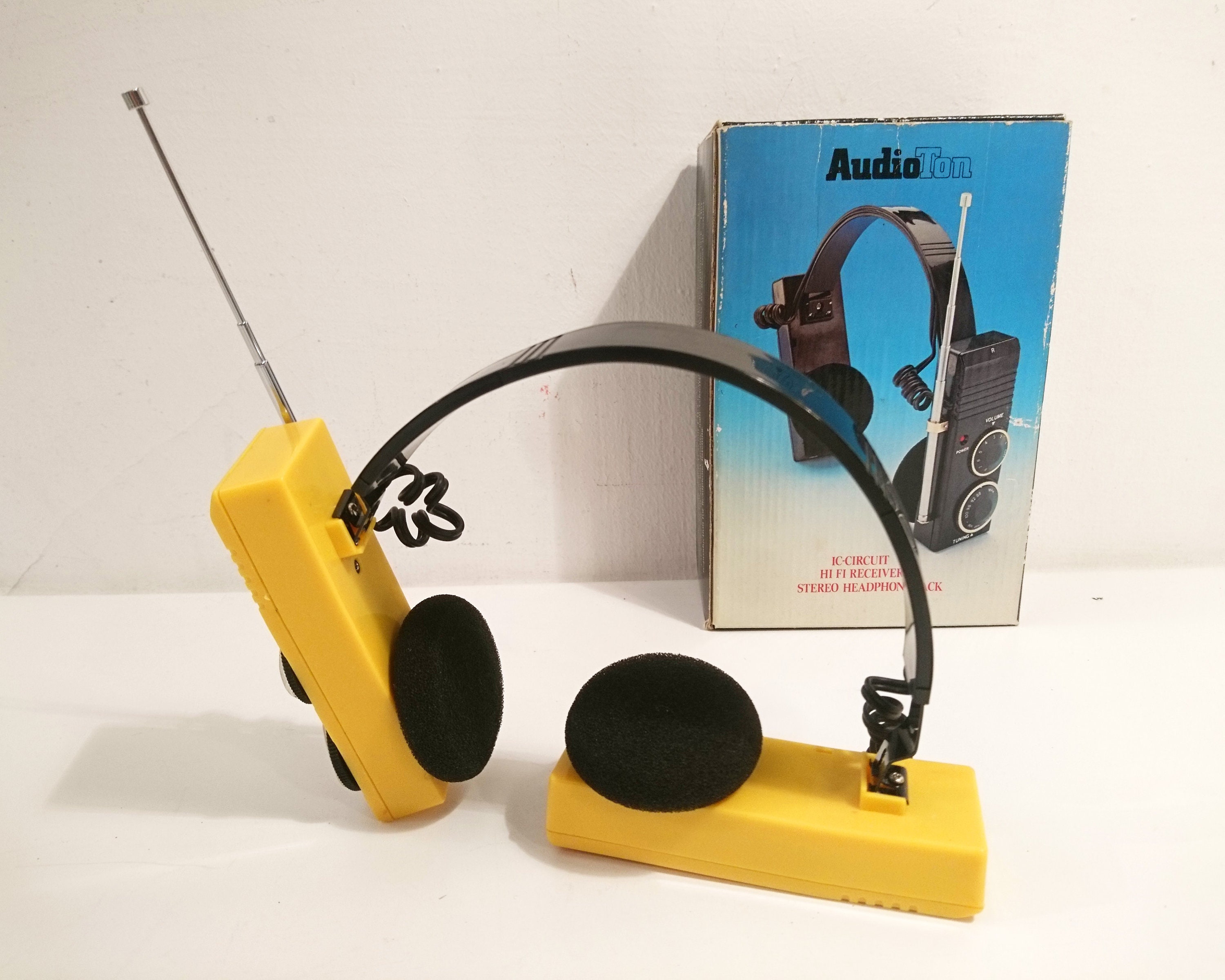 Cuffie radio retrò anni '80 Auditoton Colore giallo - Etsy Italia