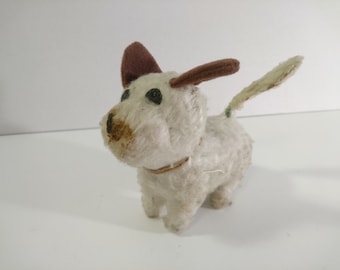 Pat the Pup犬のブリキゼンマイ おもちゃ 日本製　昭和レトロ玩具 PUPPY DOG WORKS ブリキ製ゼンマイ仕掛けのおもちゃ 鍵と尻尾付き 1980