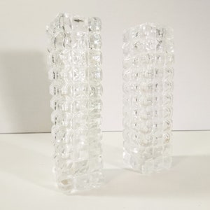 Vintage Mid Century Modern Glass Pair Vases 1960s