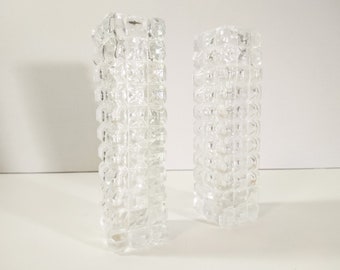 Vintage Mid Century Modern Glass Pair Vases 1960s