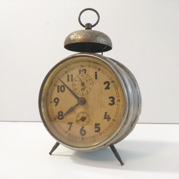 Vintage Antique HALLER Mechanical Alarm Clock, Made in Germany 1910s