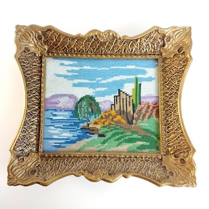 Vintage Patterned Picture Frame Gold Color, Antique Style, Glassed, Fits 10 x 8&quot;