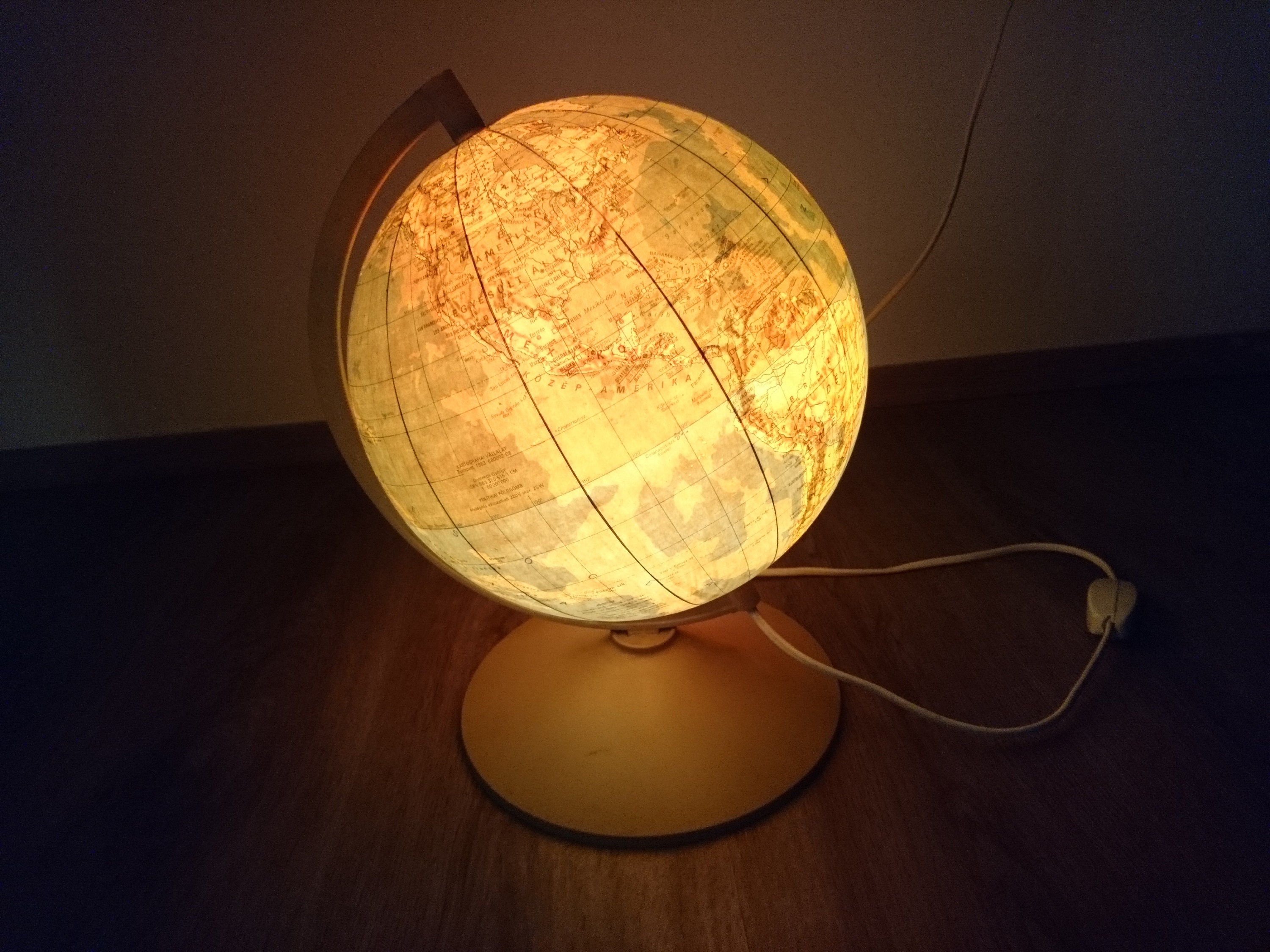 Globe with lights inside deals