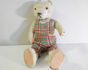 Vintage Jointed, Stuffed Teddy Bear, Hungary 1950s