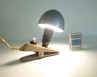 Vintage Mini Clip On Mushroom Lamp, Space Age Design, Pop Art, Hungary 1960s