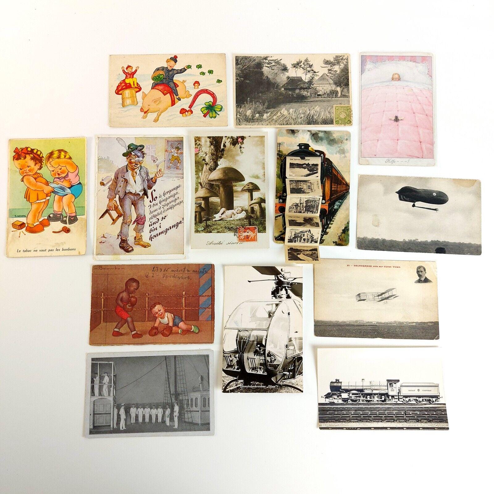 ヴィンテージ アンティーク ポストカード 13 枚セット、ハンガリー