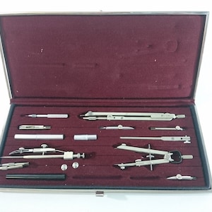 Vintage Compass Tool Kit For Technical Drawing RICHTER Germany 1970s