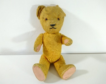 Vintage Jointed Teddy Bear, Made in Hungary 1960s