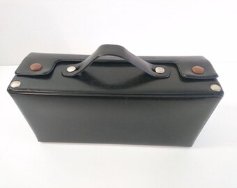 Vintage Black Cassette Tape Holder Bag For 15 Tapes, Made in Hungary 1980s