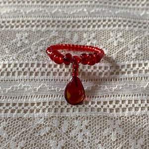 Glass Blood Ring - Halloween Bleeding Jewelry - Handmade Cut Finger Illusion