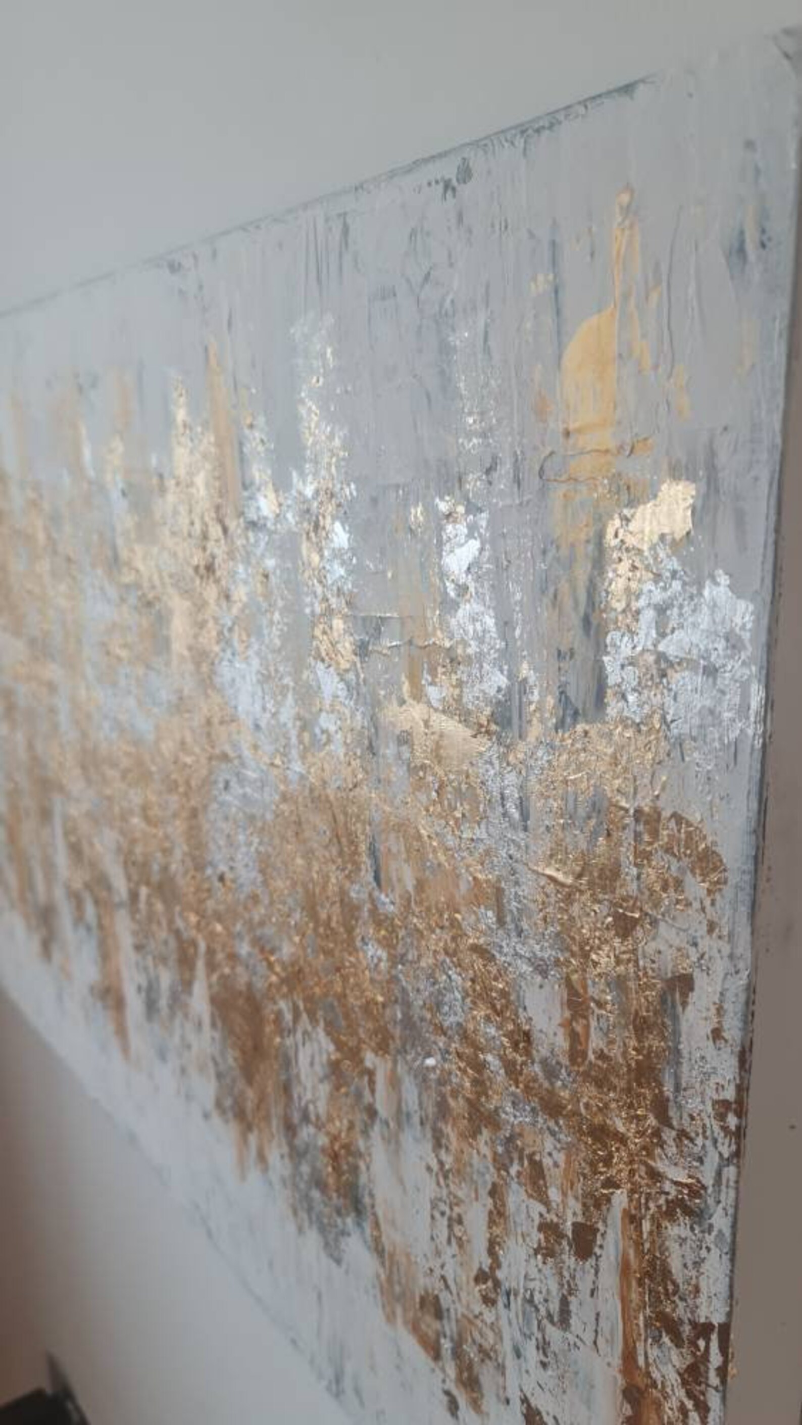 Gold and Silver Abstract Painting Etsy