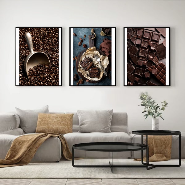 Fine Art Chocolate Poster Set - Rich Cocoa Wall Decor, Perfect Gift for Chocolate Connoisseurs & Foodies