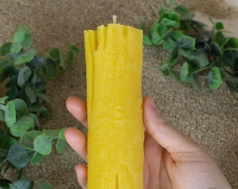 Pure 100% Beeswax 2" x 6” Branch Candles / 2" Pillar Candles, 6" tall