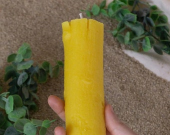 Pure 100% Beeswax 2" x 9” Branch Candles / 2" Pillar Candles, 9" tall