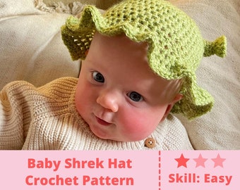 Baby Ogre Bucket Hat Crochet Pattern (PDF Download) - Age 0-12 Months