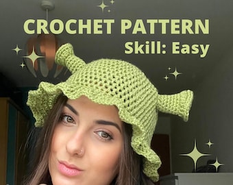 Hooked By Lou - Shrek Hat haakpatroon PDF downloaden - eenvoudig haakpatroon voor Shrek-liefhebbers!